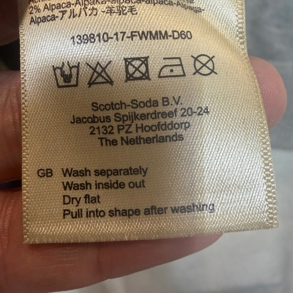 Scotch & Soda Sweater Mens Size Large Blue Gray Striped Wool Blend Crew Neck Pre - Picture 7 of 10